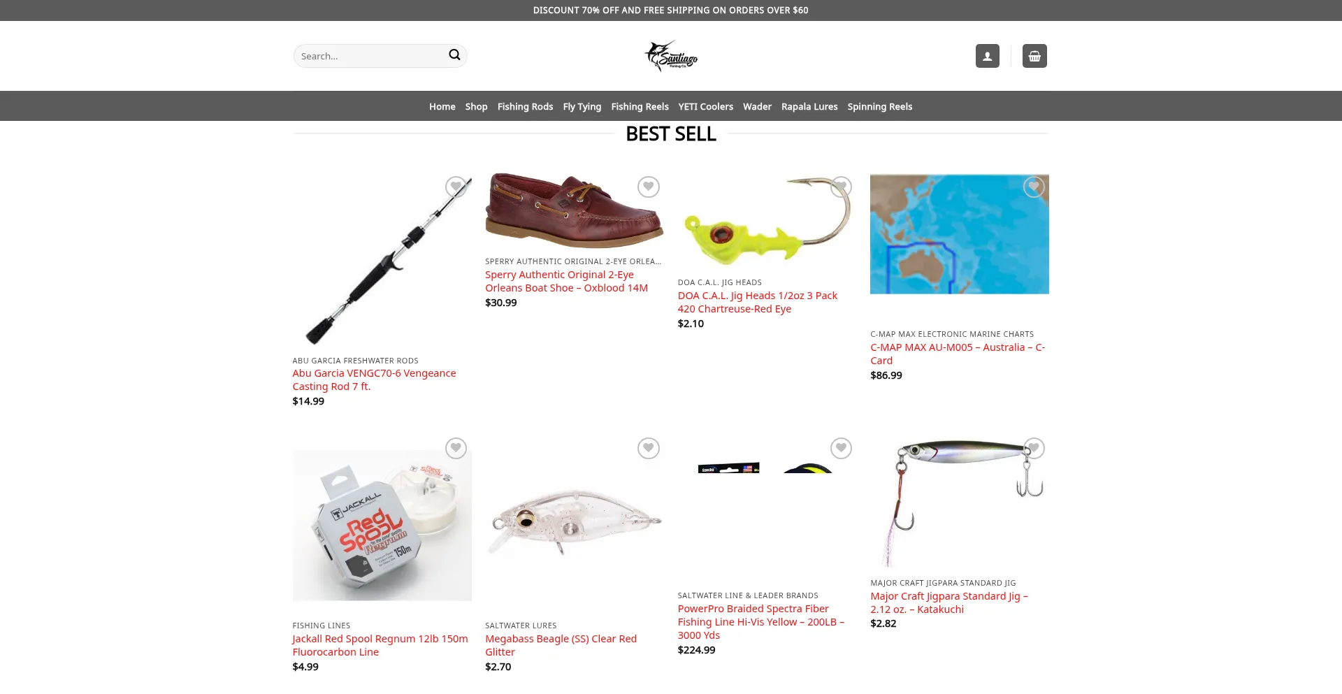 Website screenshot of Shopbestbassfishing.com