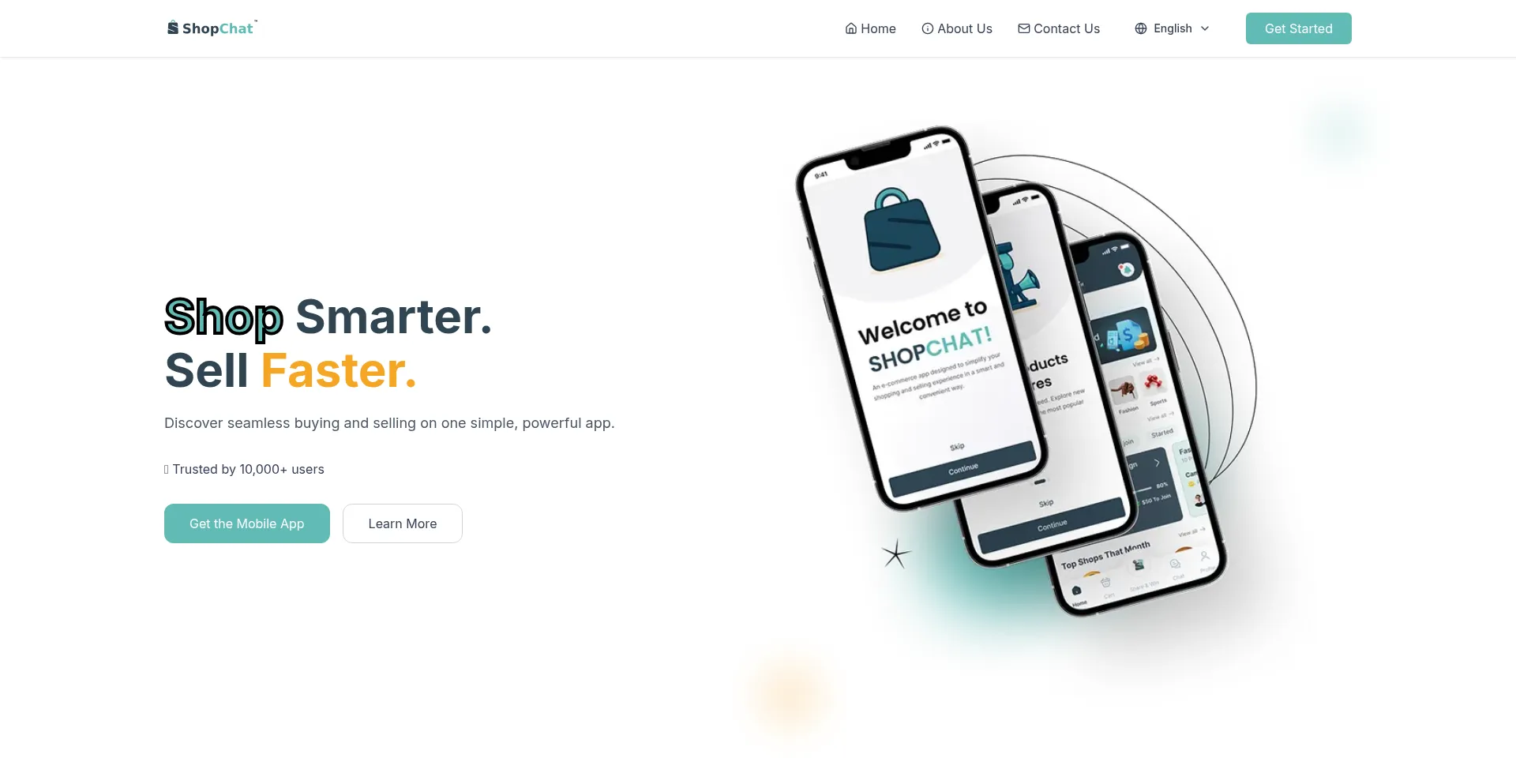 Website screenshot of Shopchat.ae