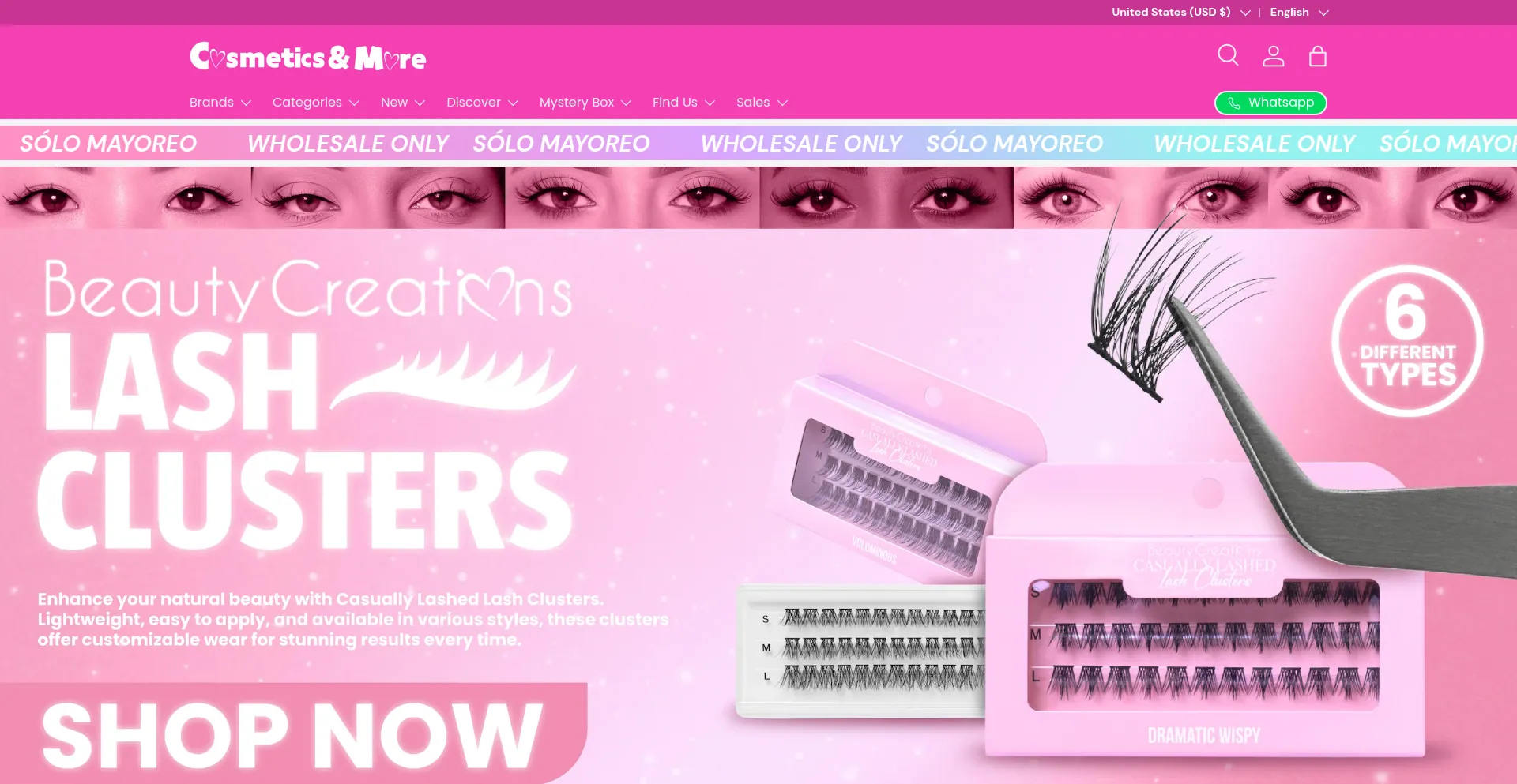 Website screenshot of Shopcosmeticsandmore.com
