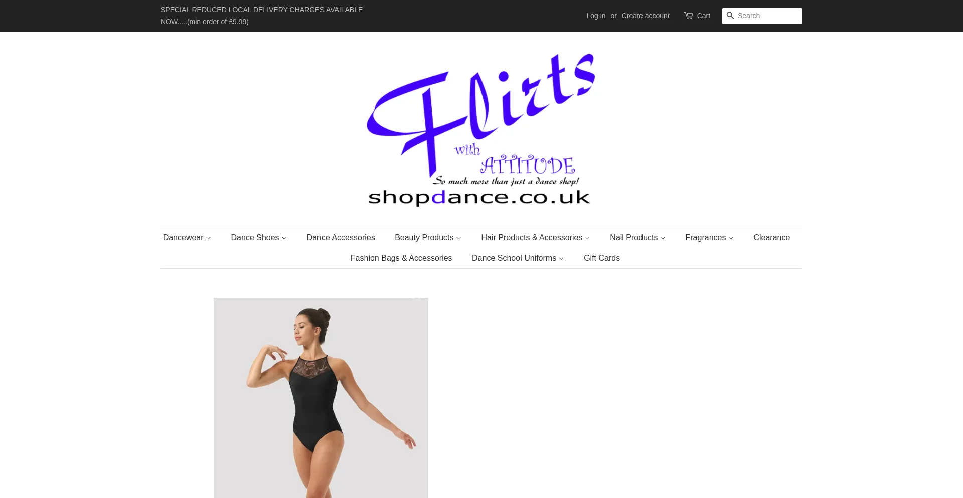 Website screenshot of Shopdance.co.uk