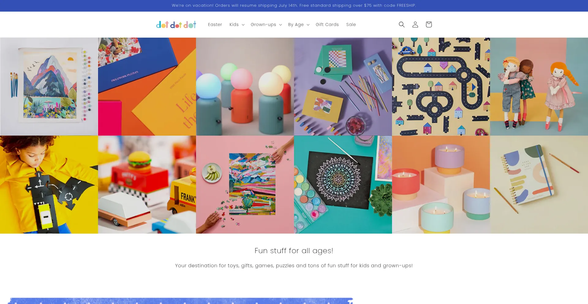 Website screenshot of Shopdotdot.co