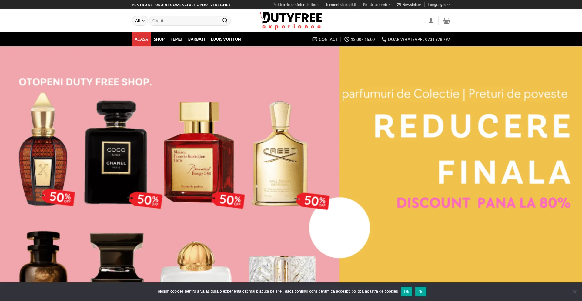 Website screenshot of Shopdutyfree.net