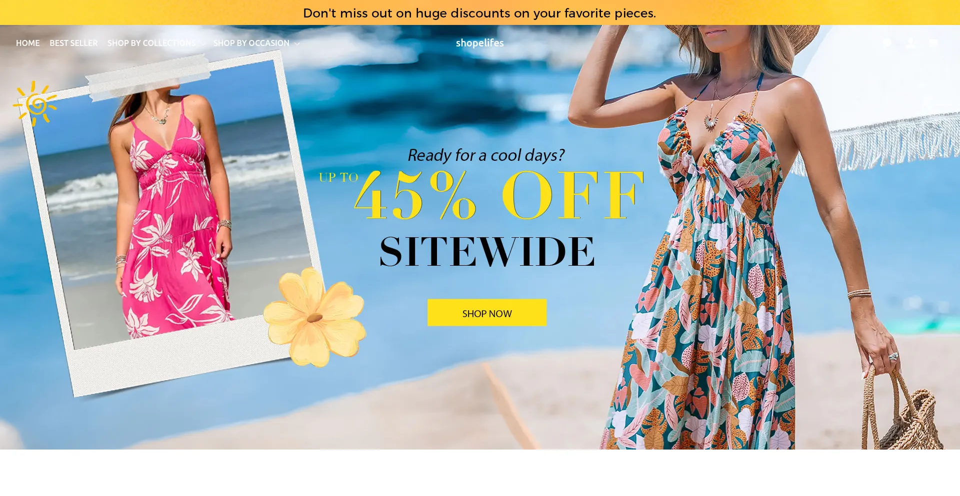 Website screenshot of Shopelifes.com