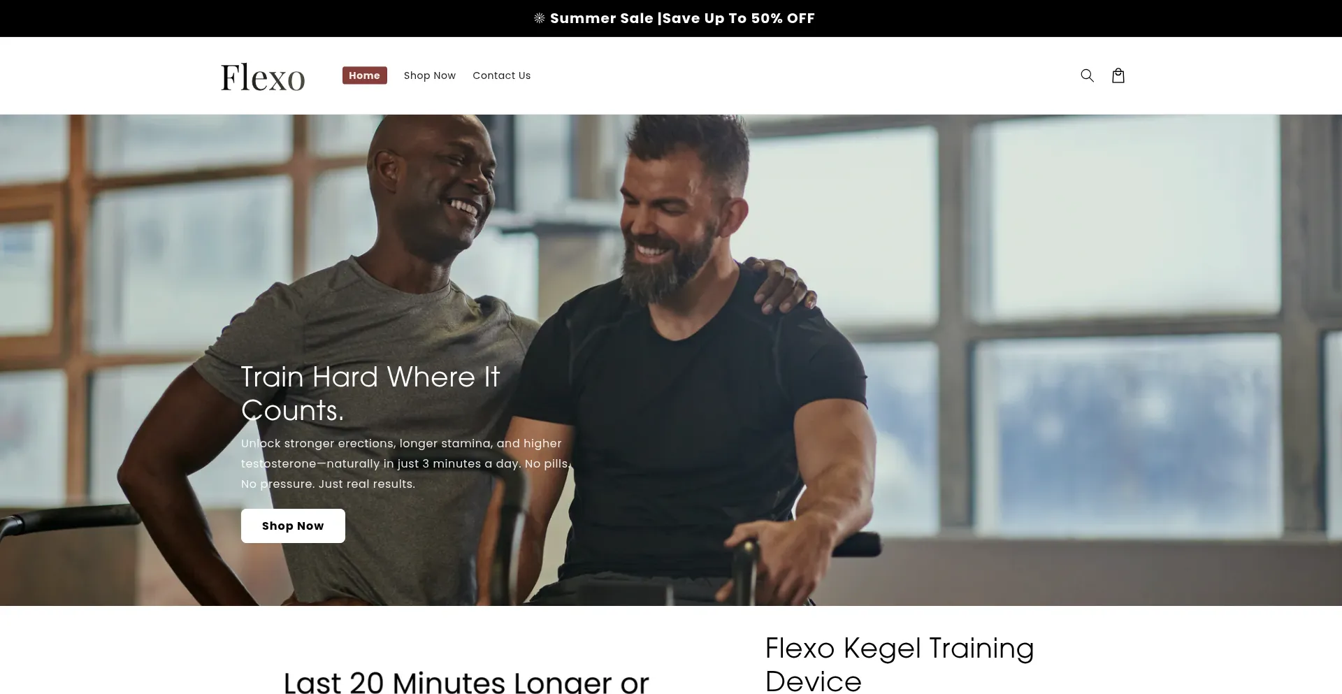 Website screenshot of Shopflexoco.com