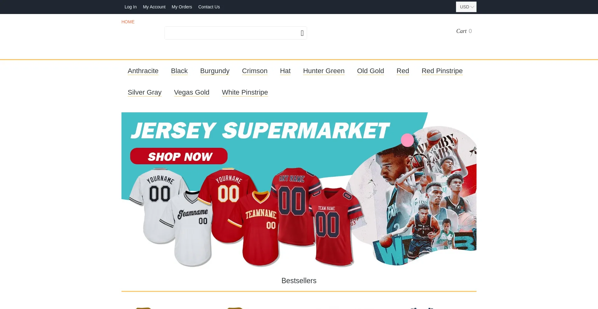 Website screenshot of Shopforjersey.com