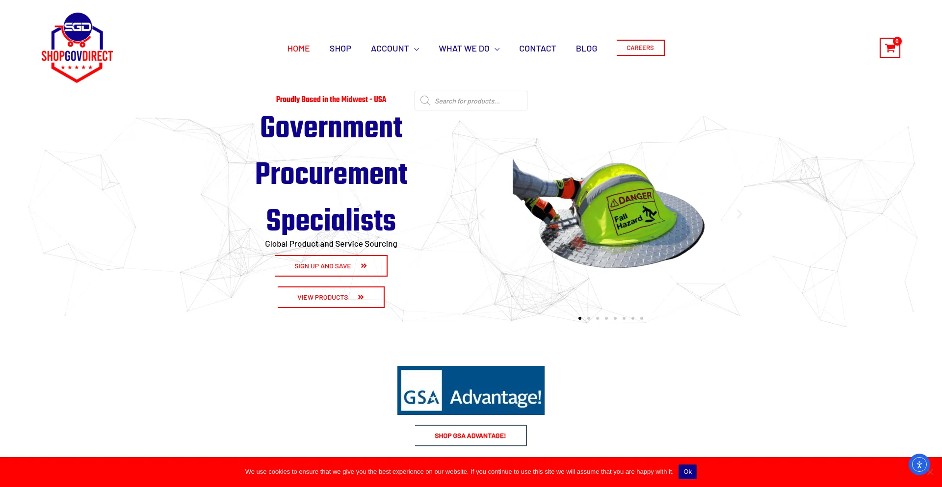 Website screenshot of Shopgovdirect.com