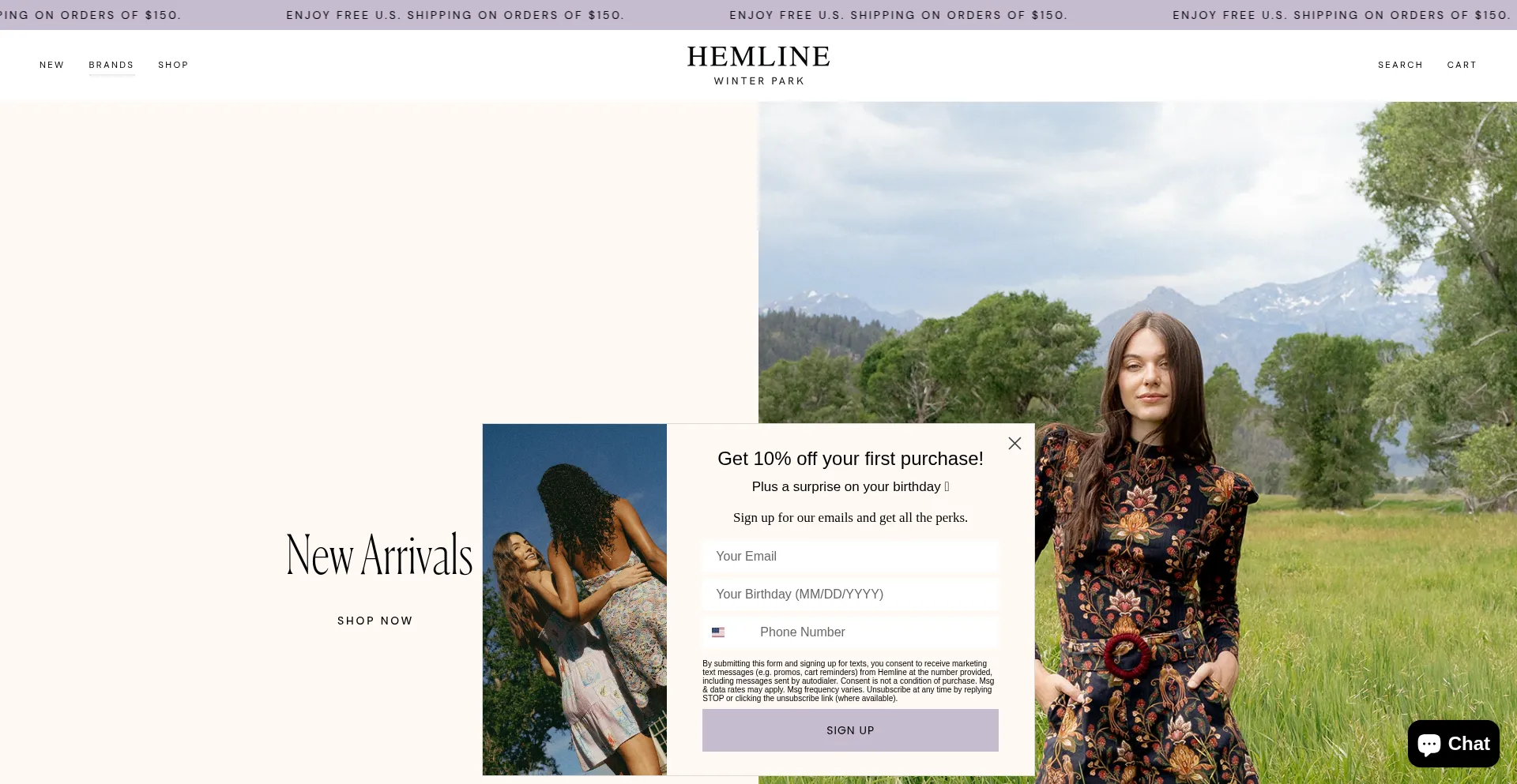 Shophemlinewinterpark.com Screenshot