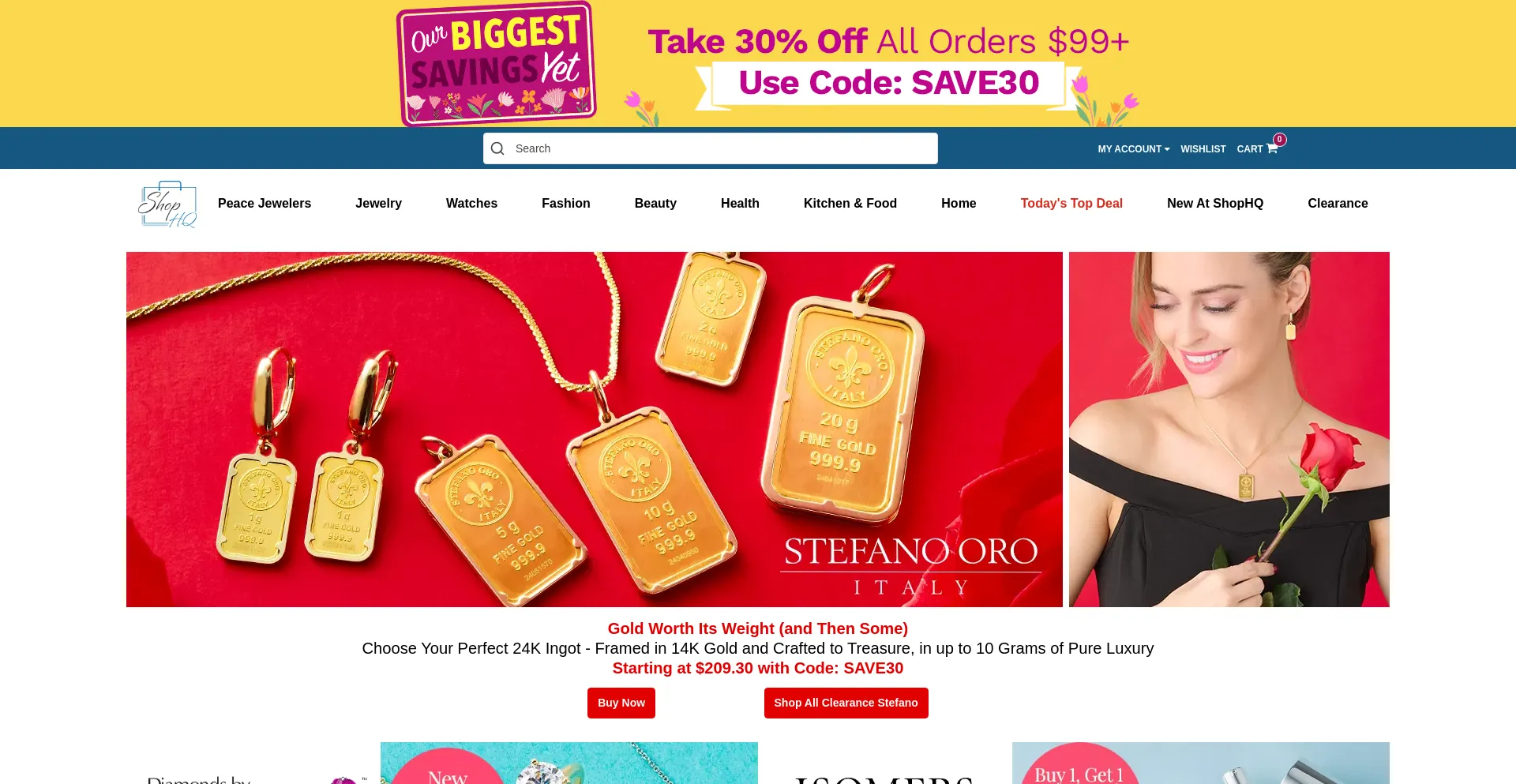 Website screenshot of Shophq.com