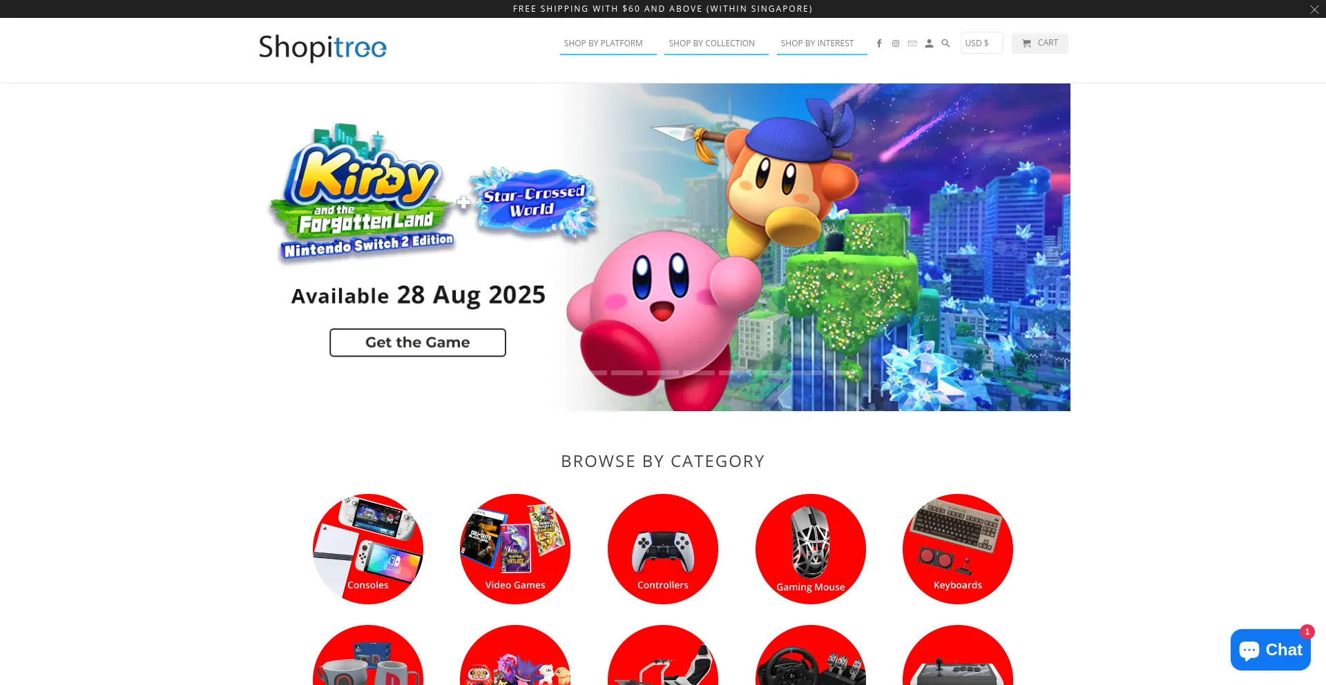 Website screenshot of Shopitree.com