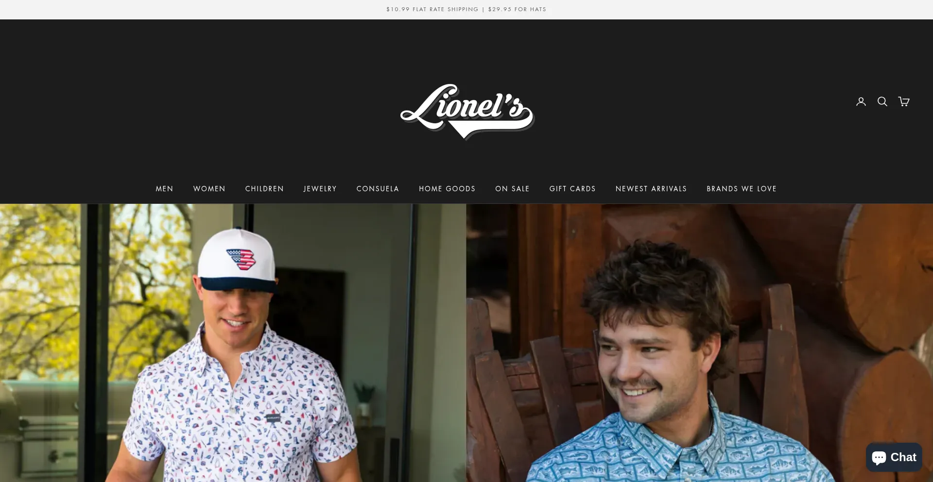 Website screenshot of Shoplionels.com
