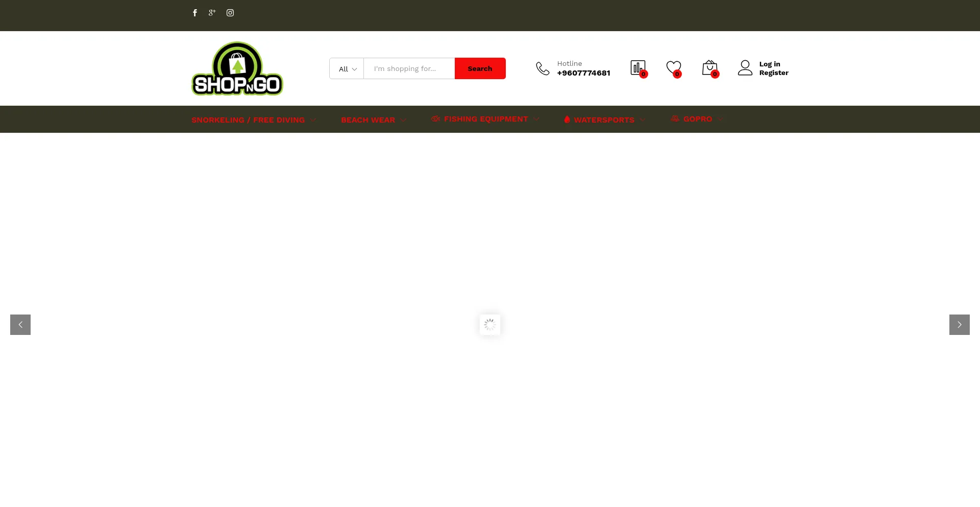 Website screenshot of Shopngo.com.mv