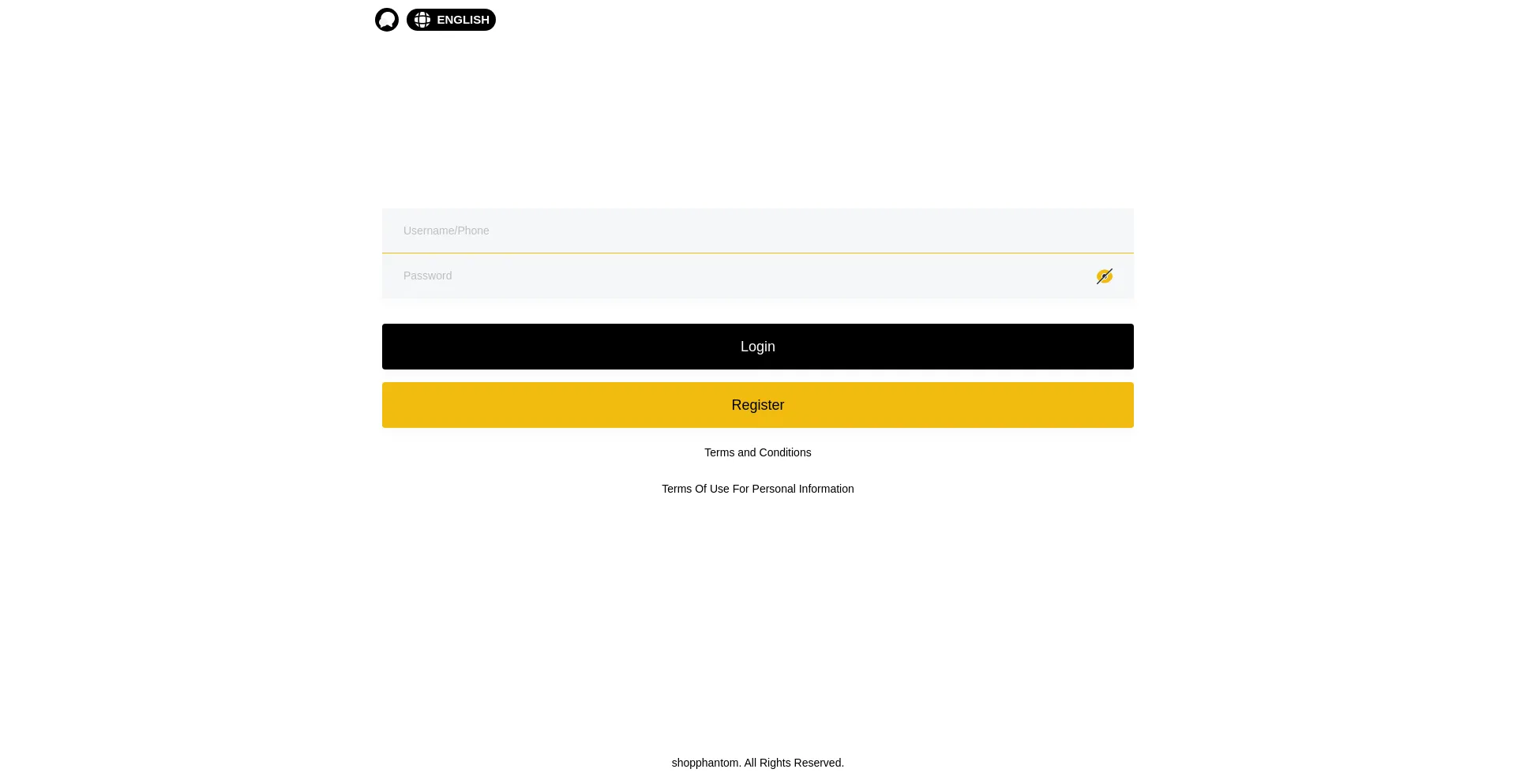 Website screenshot of Shopphantom.top