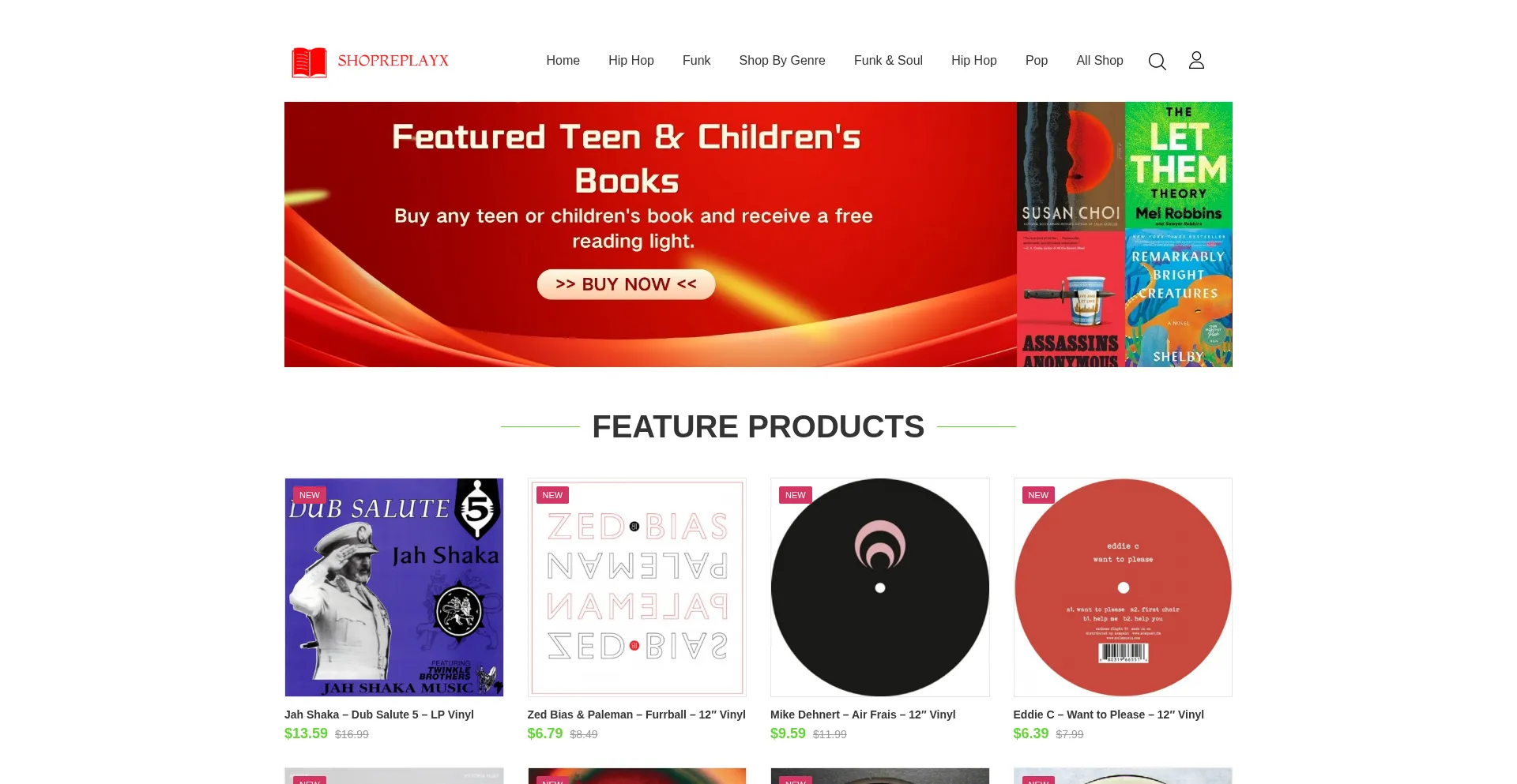Website screenshot of Shopreplayx.com