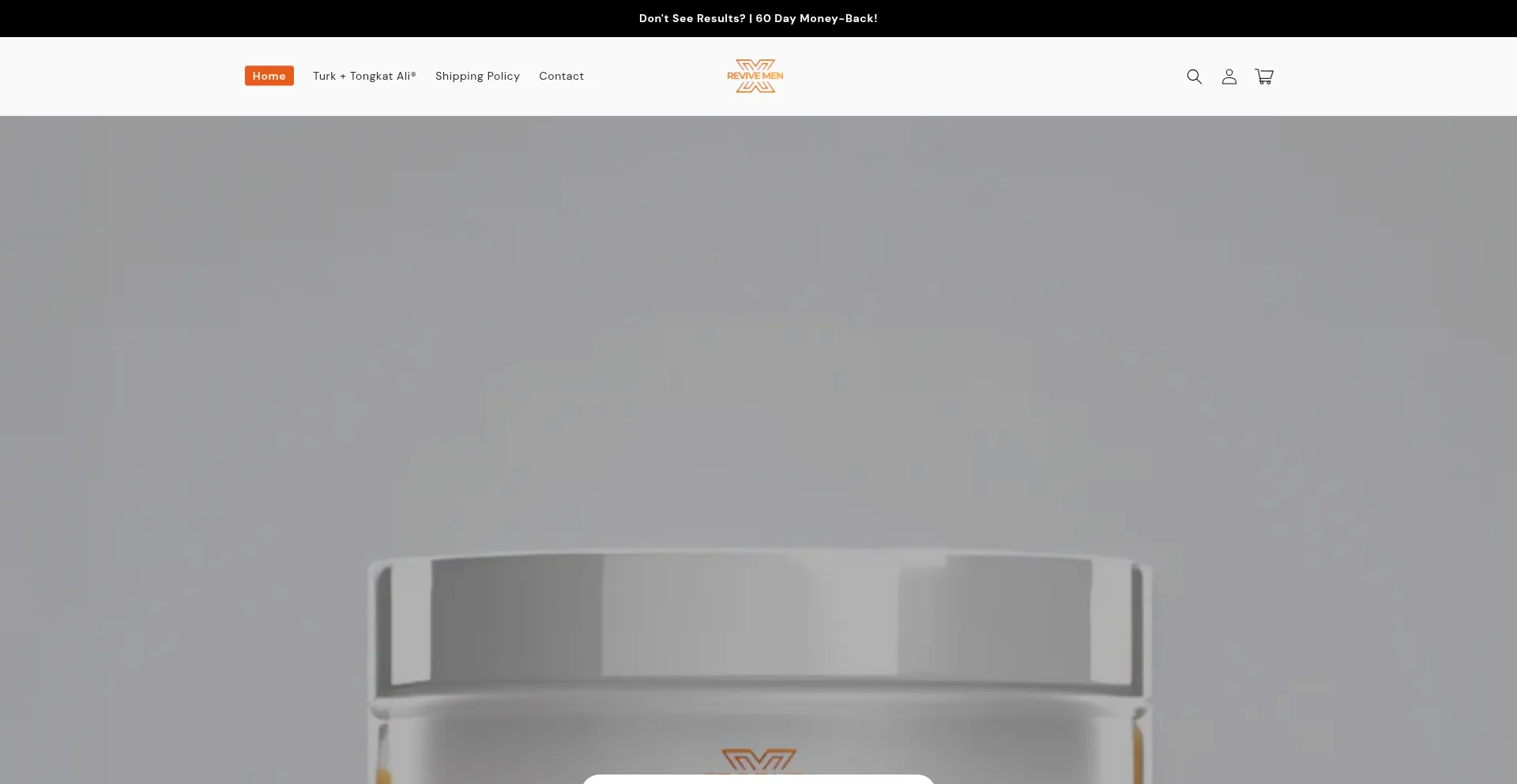 Website screenshot of Shoprevivemen.com