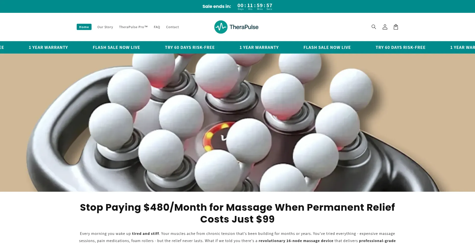 Website screenshot of Shoptherapulse.com