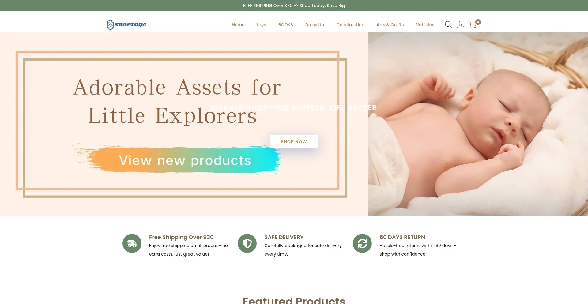 Website screenshot of Shoptoyc.com