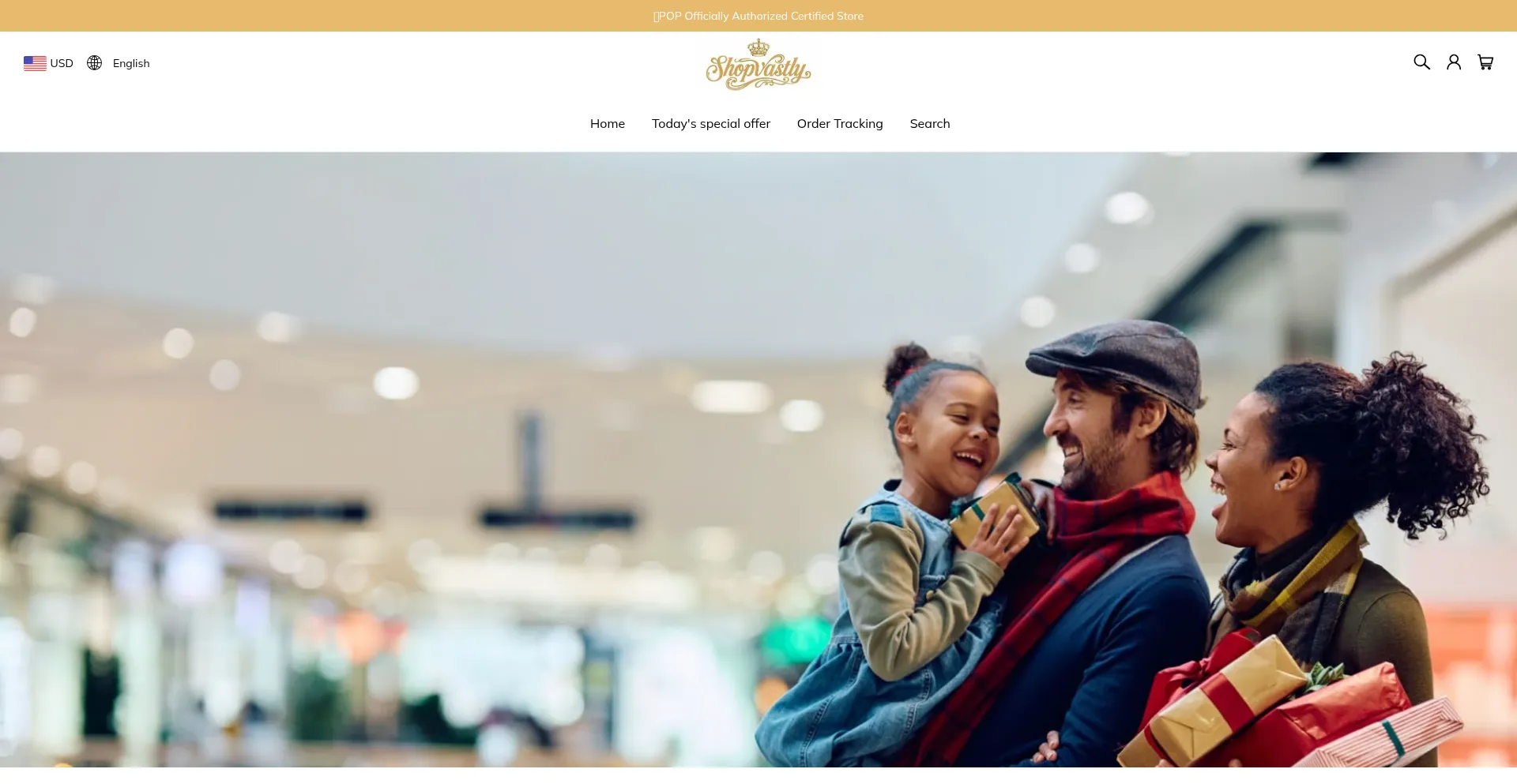 Website screenshot of Shopvastly.com