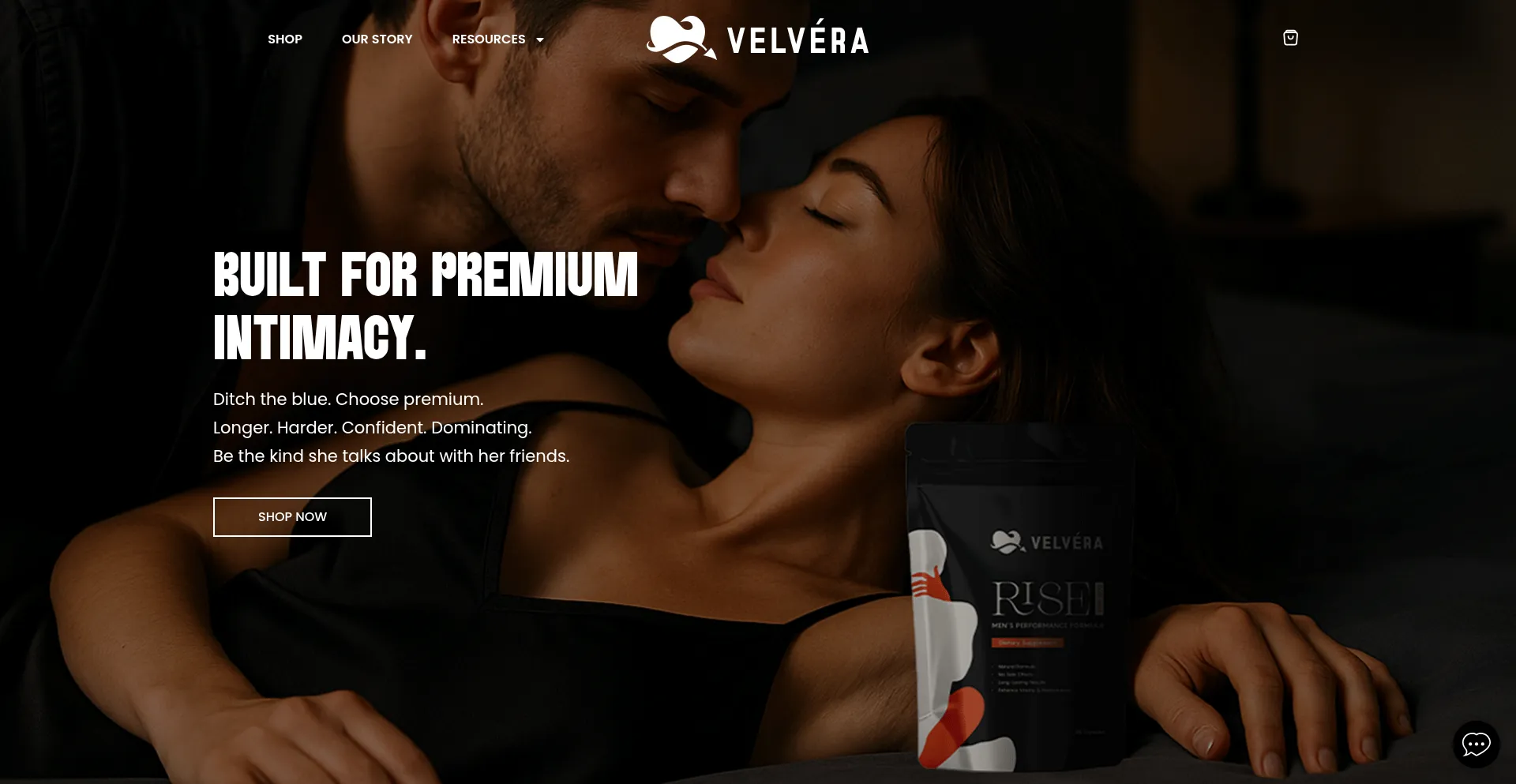Website screenshot of Shopvelvera.com
