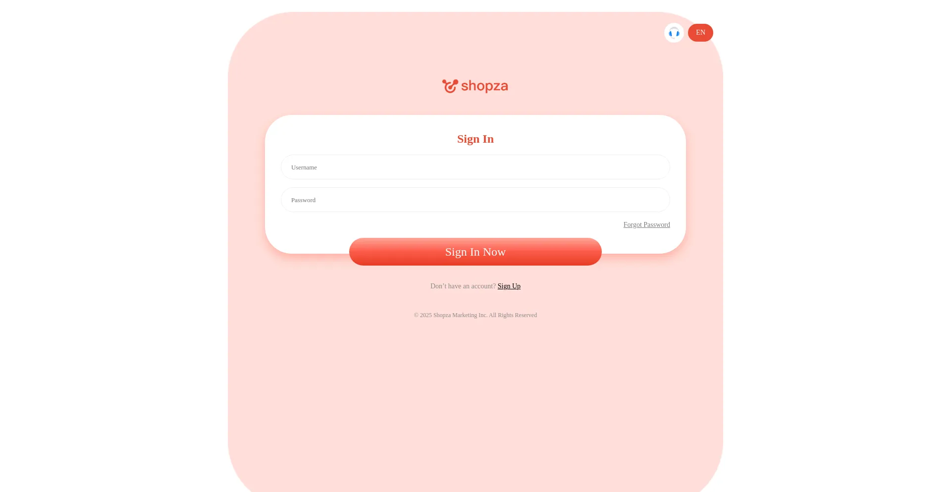 Website screenshot of Shopza.top