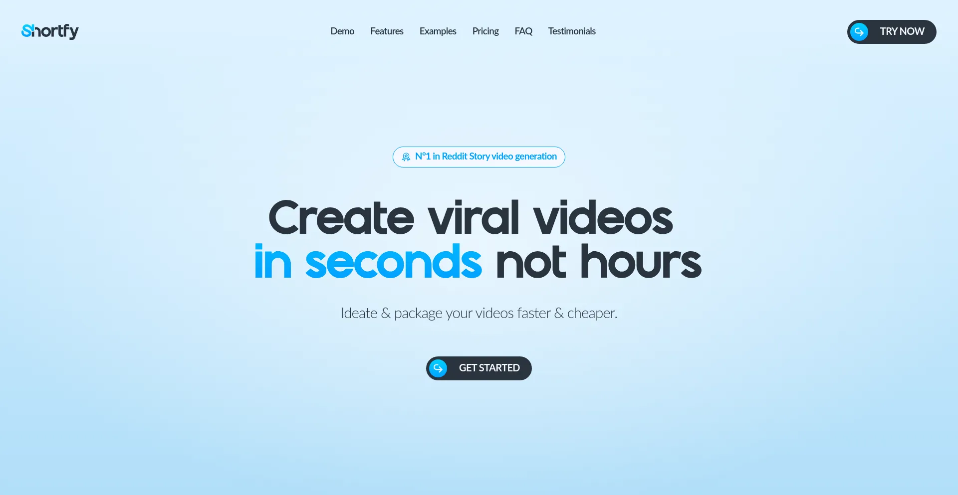 Website screenshot of Shortfy.io