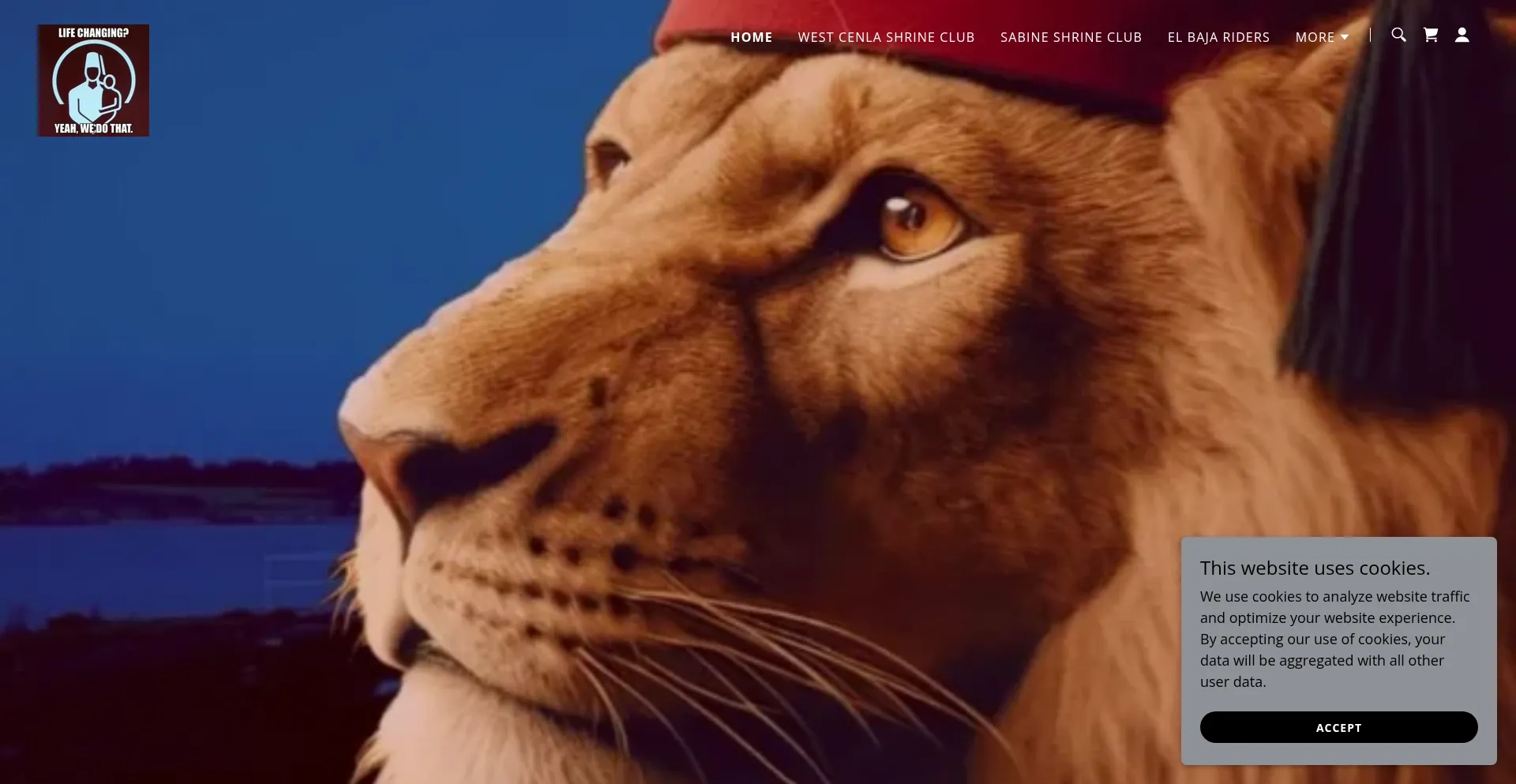 Website screenshot of Shrinersofwestlouisiana.org
