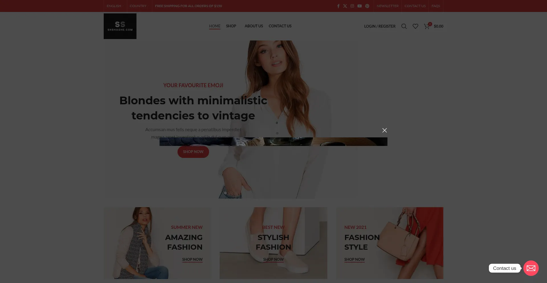 Website screenshot of Shshaohe.com