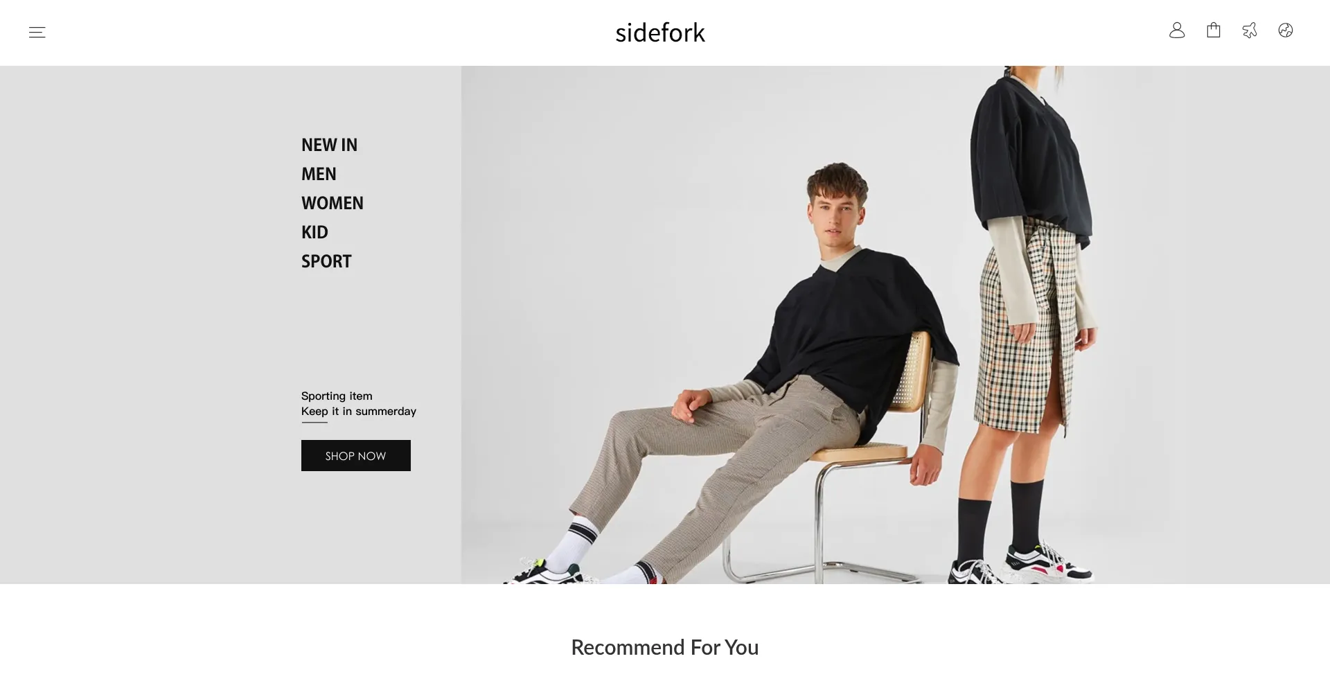 Website screenshot of Sidefork.com