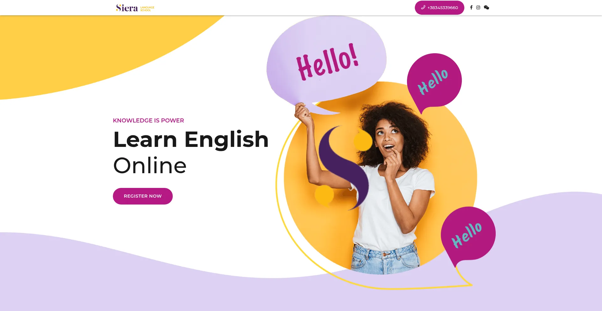 Website screenshot of Sieraschool.com
