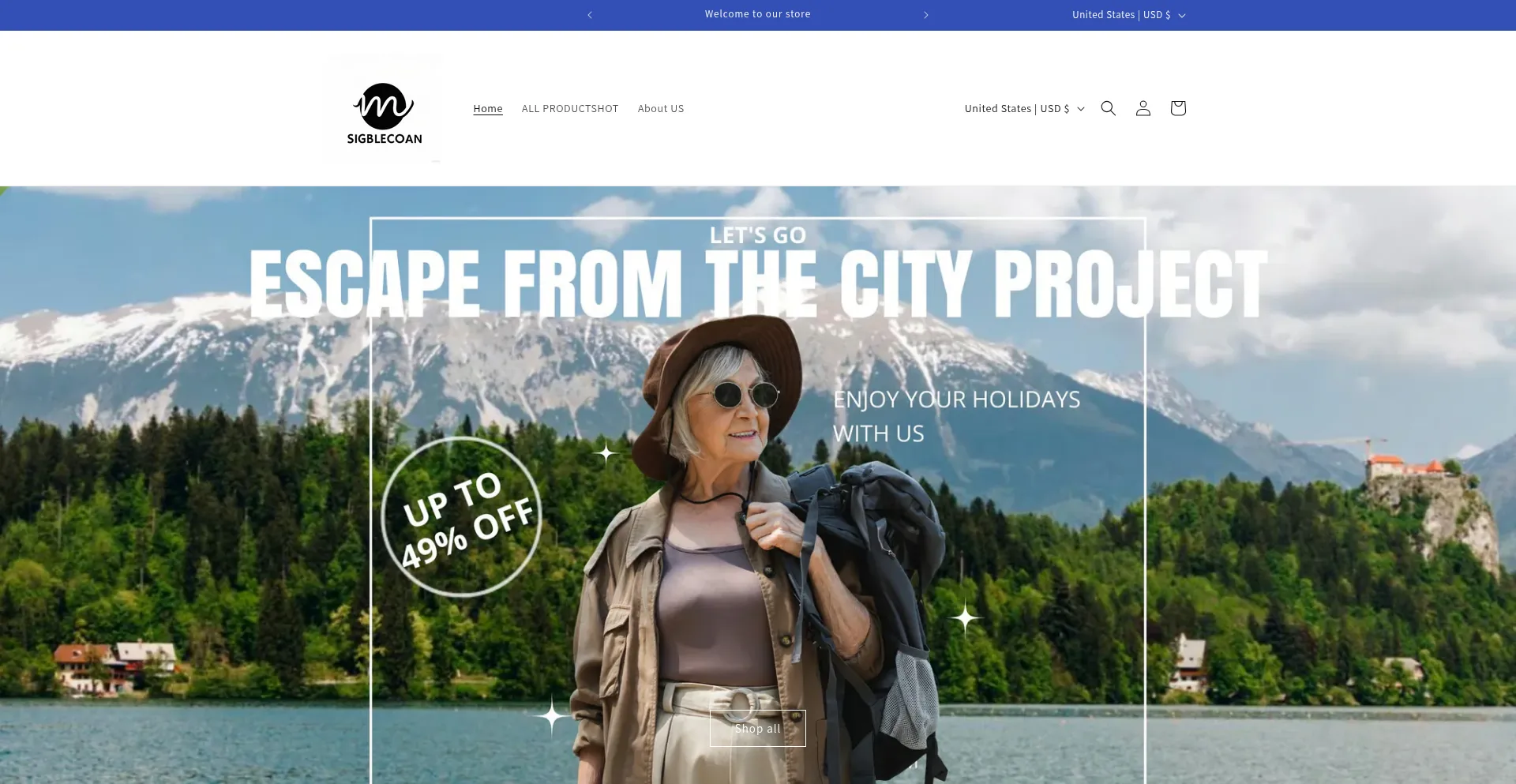 Website screenshot of Sigblecoot.com
