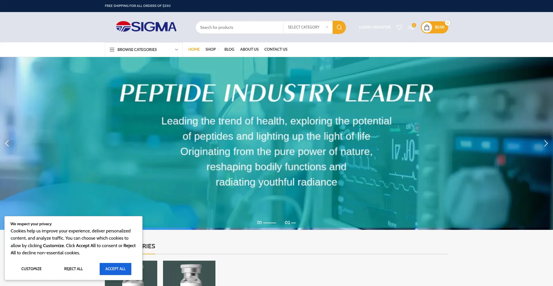 Website screenshot of Sigmapedtide.com