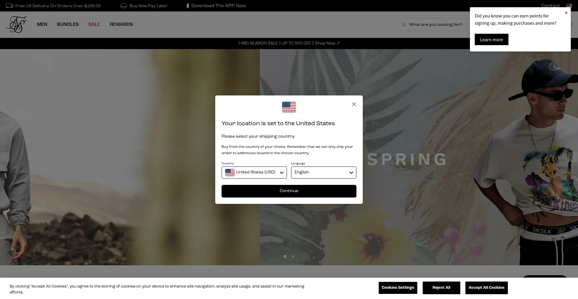 Website screenshot of Siksilk.com