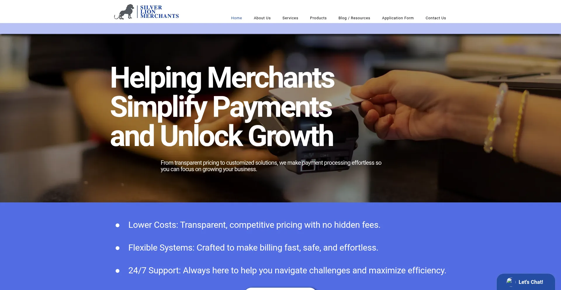 Website screenshot of Silverlionmerchants.com