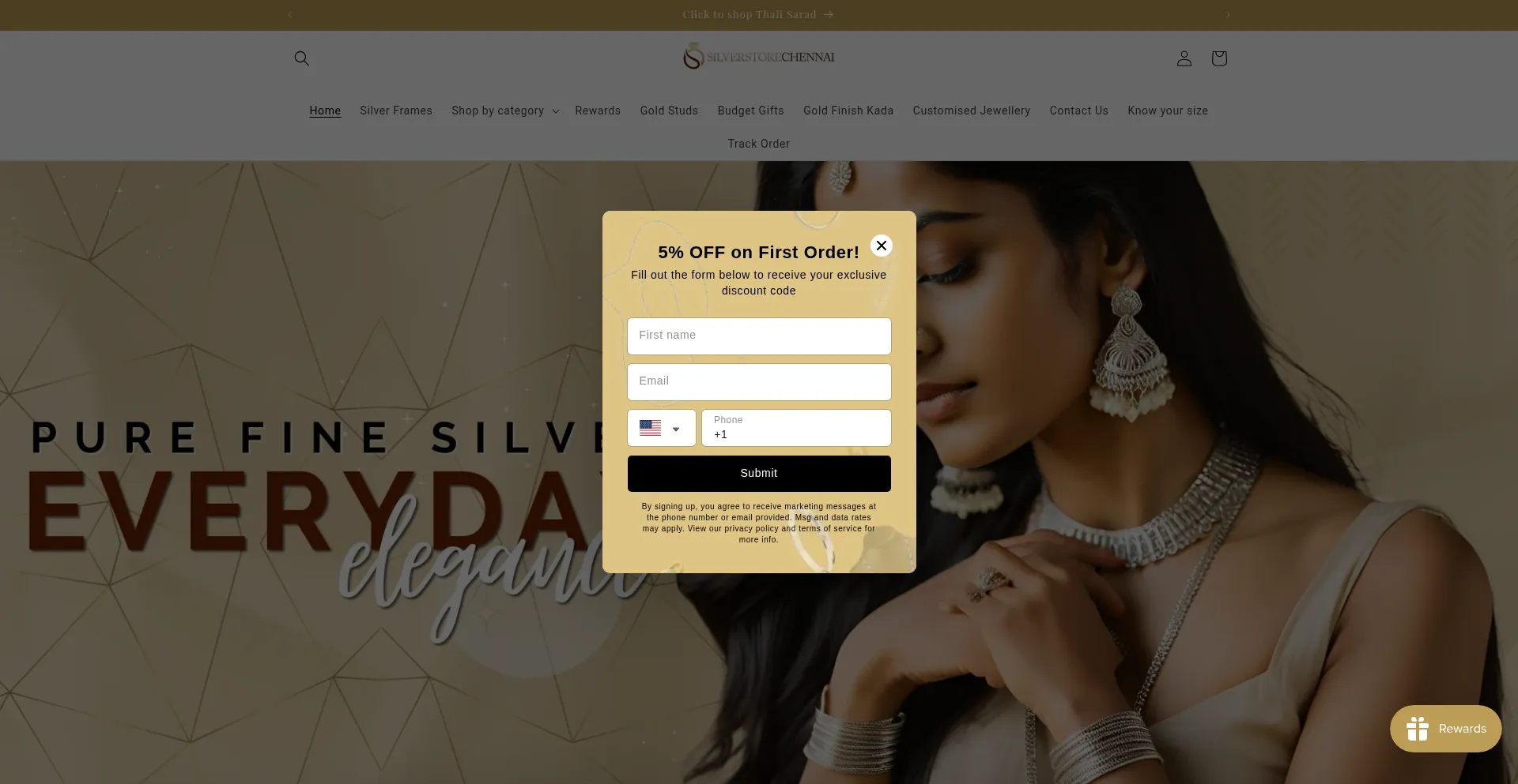Website screenshot of Silverstorechennai.in