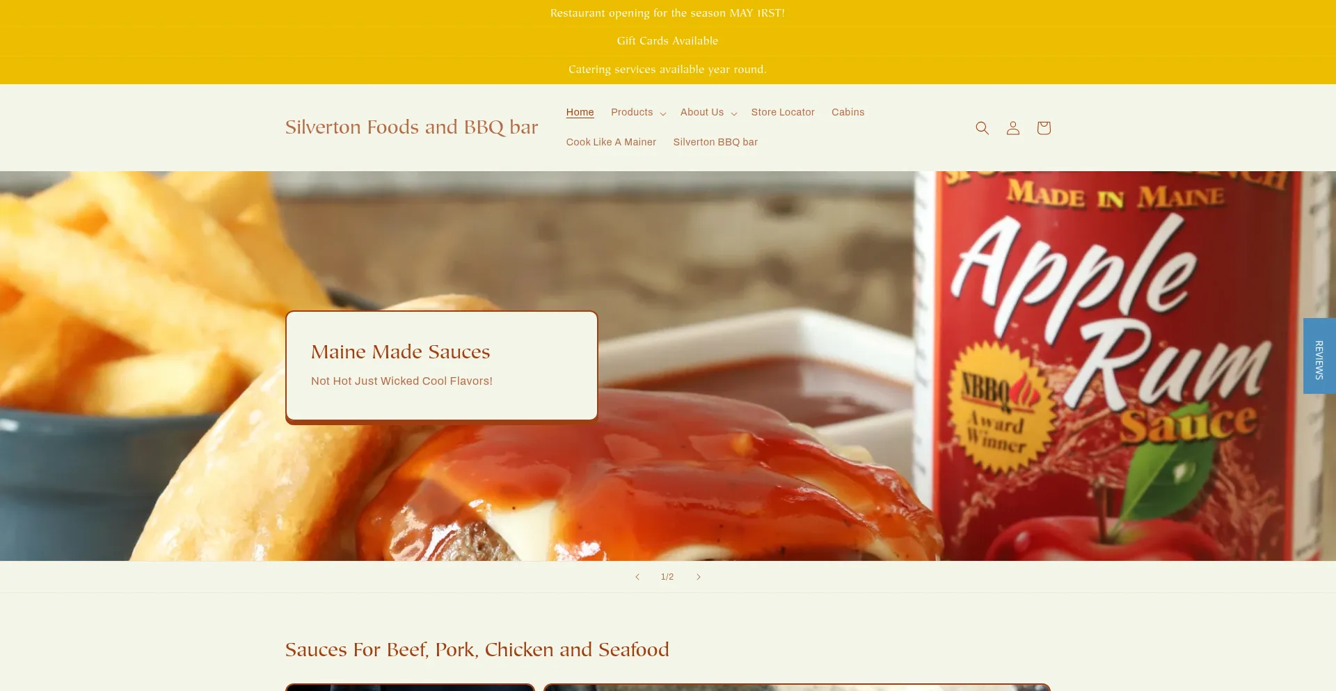 Website screenshot of Silvertonfoods.com
