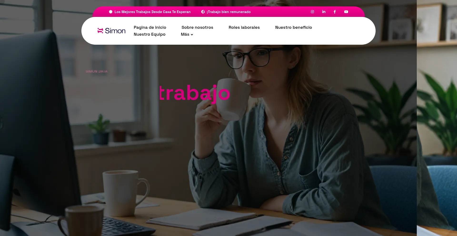 Website screenshot of Simondata-job.com