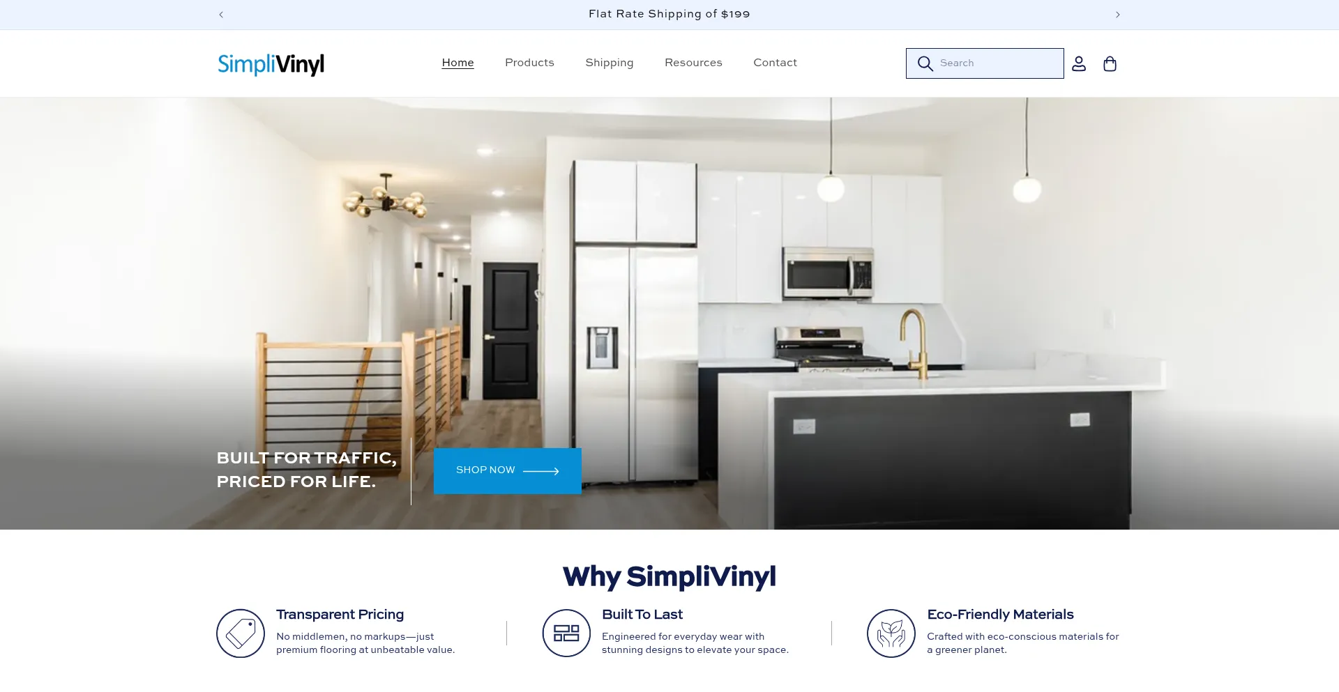 Website screenshot of Simplivinyl.com
