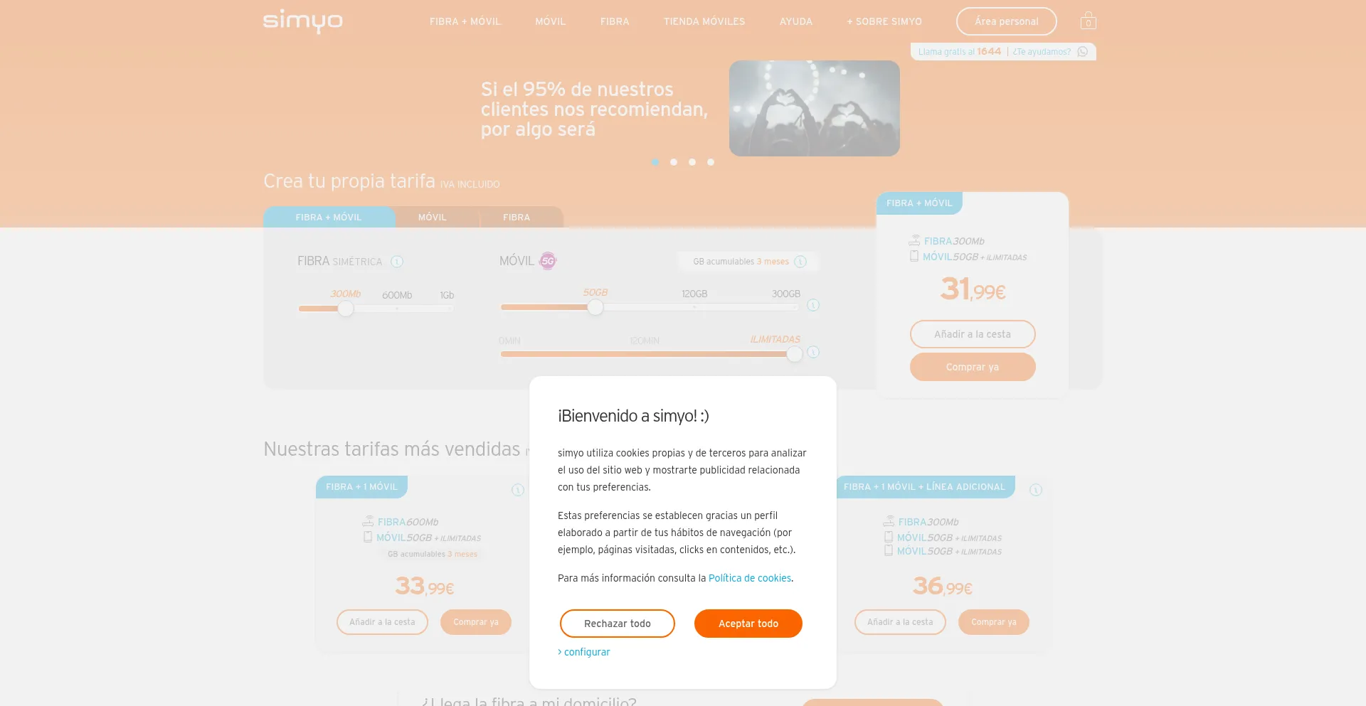 Simyo.es Screenshot