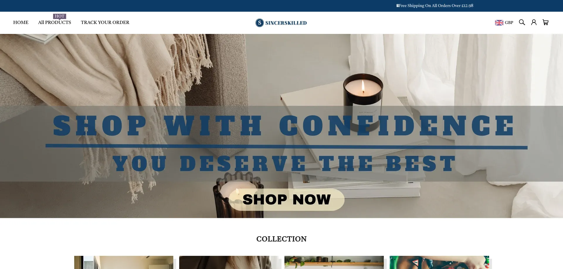 Website screenshot of Sincerskilled.com