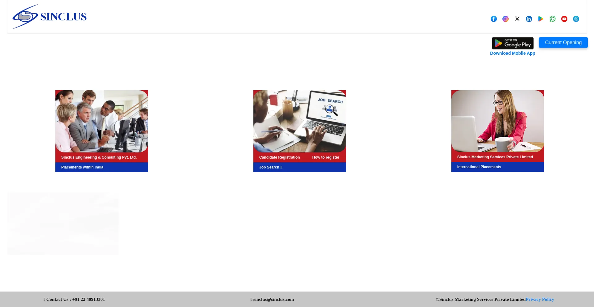 Website screenshot of Sinclus.com