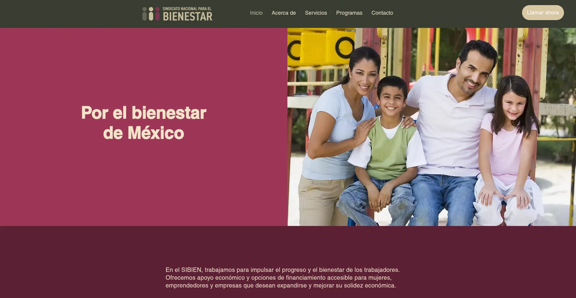 Website screenshot of Sindicato-bienestar.org.mx