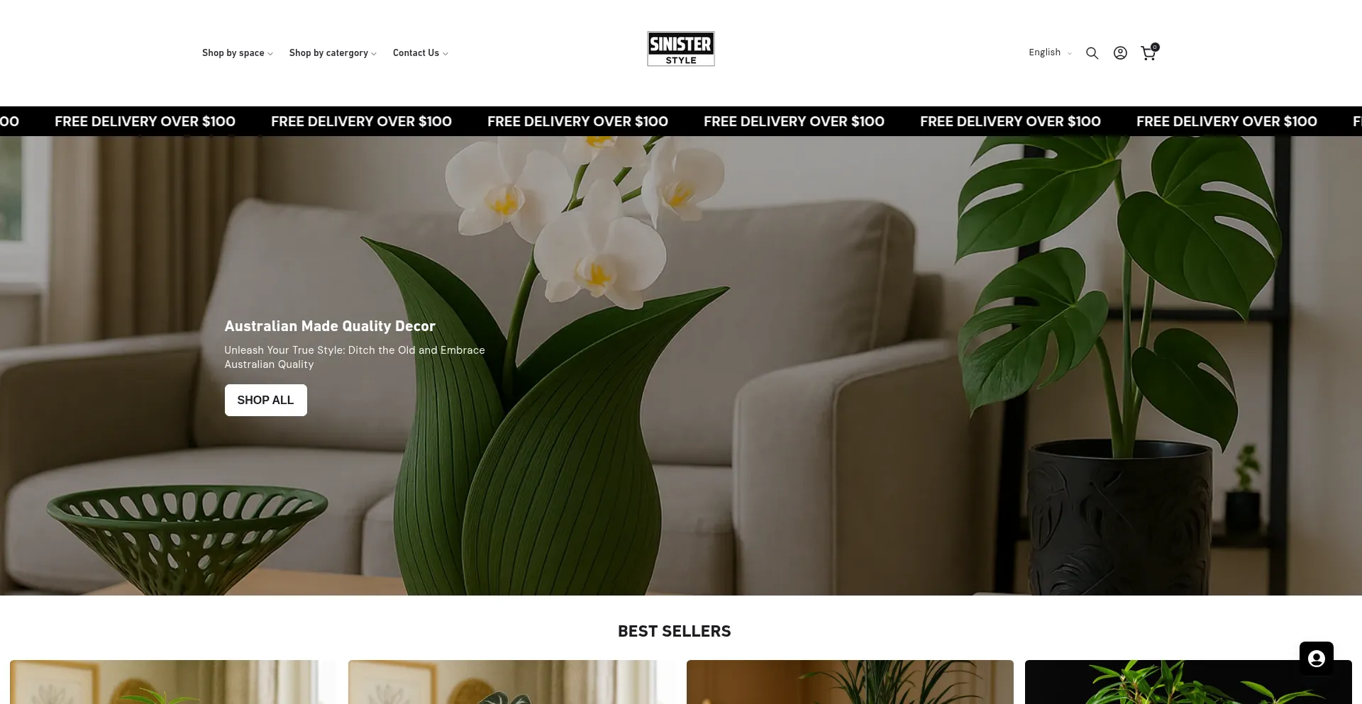 Website screenshot of Sinisterstyle.shop