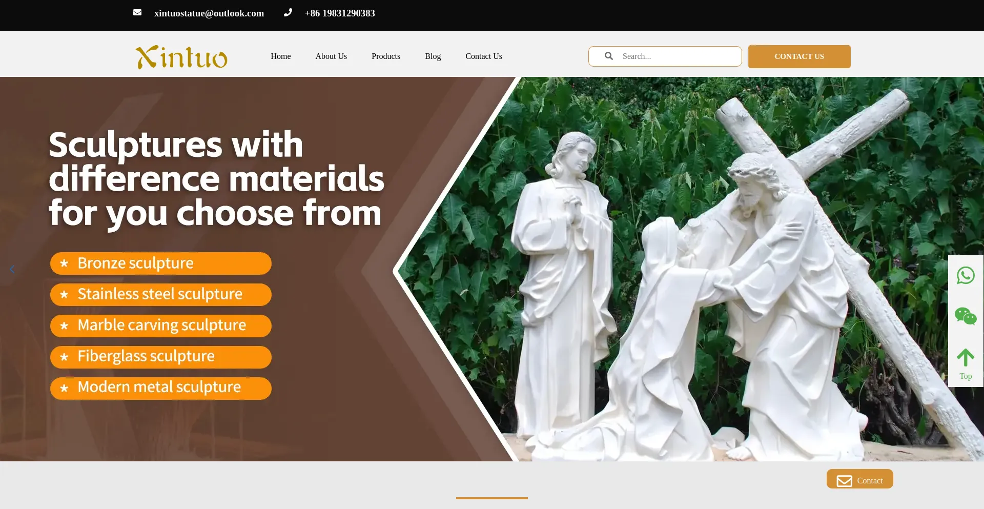 Website screenshot of Sintstatue.com