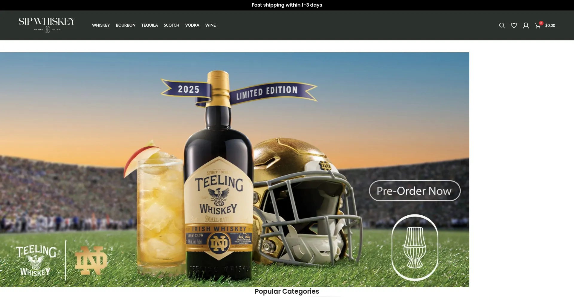 Website screenshot of Sipwhiskeymall.shop