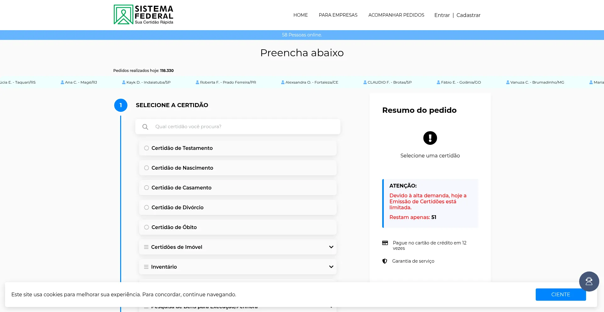Sistemafederal.com.br Screenshot