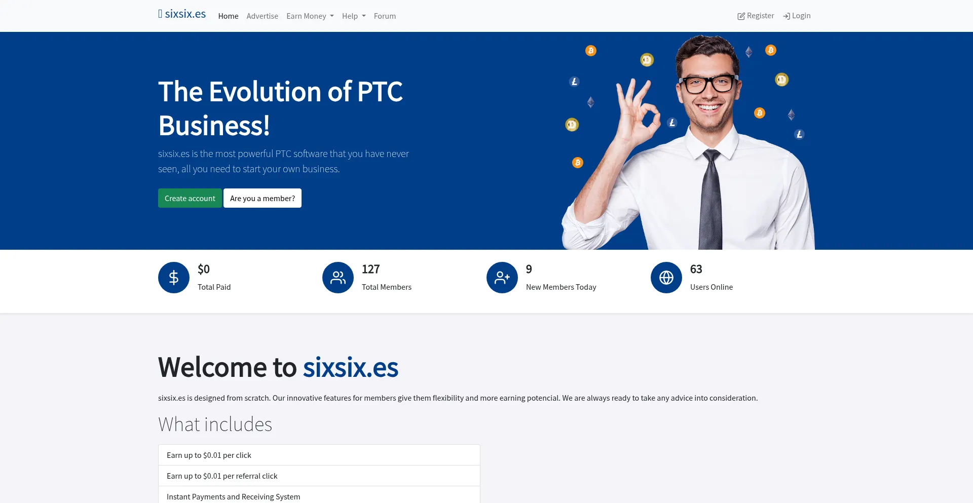 Website screenshot of Sixsix.es
