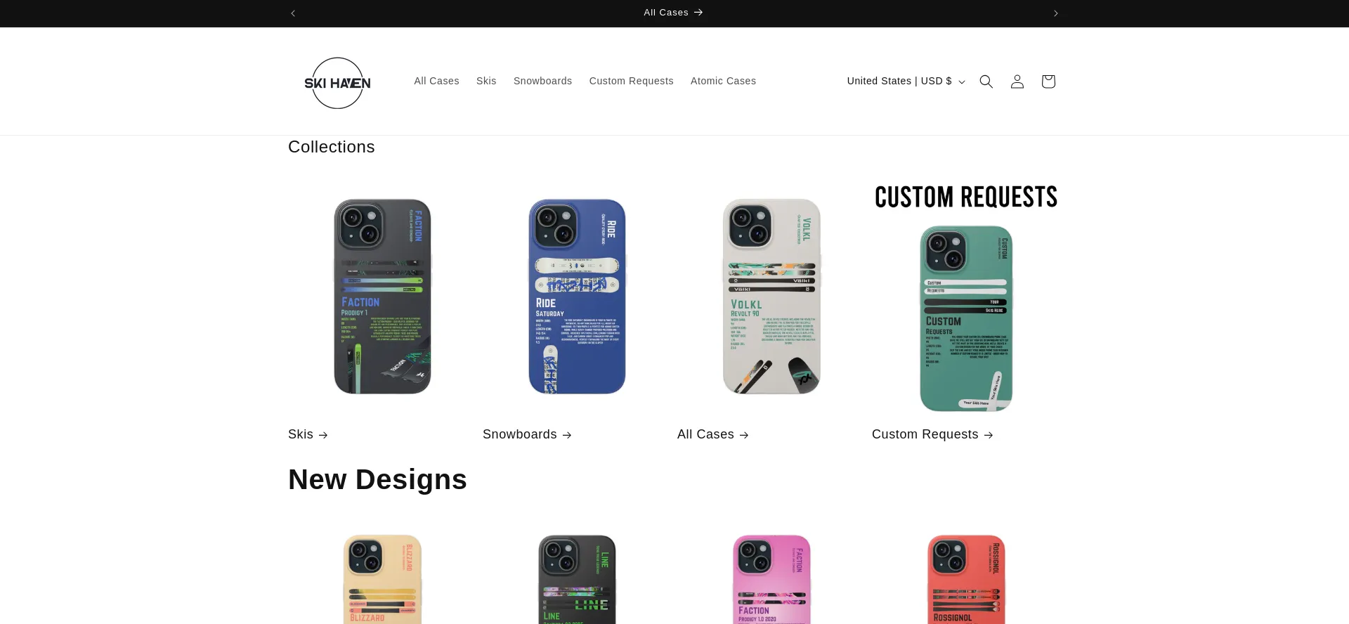 Website screenshot of Skihaven.shop