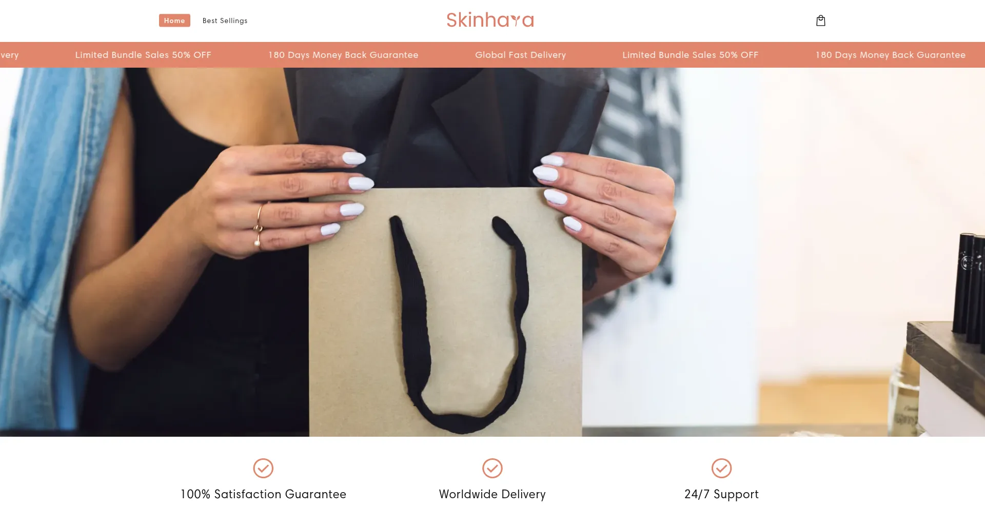 Website screenshot of Skinhara.com