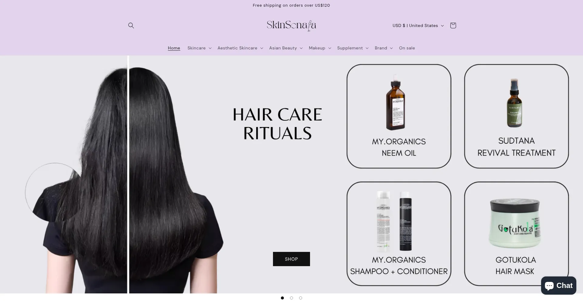 Website screenshot of Skinsonata.com