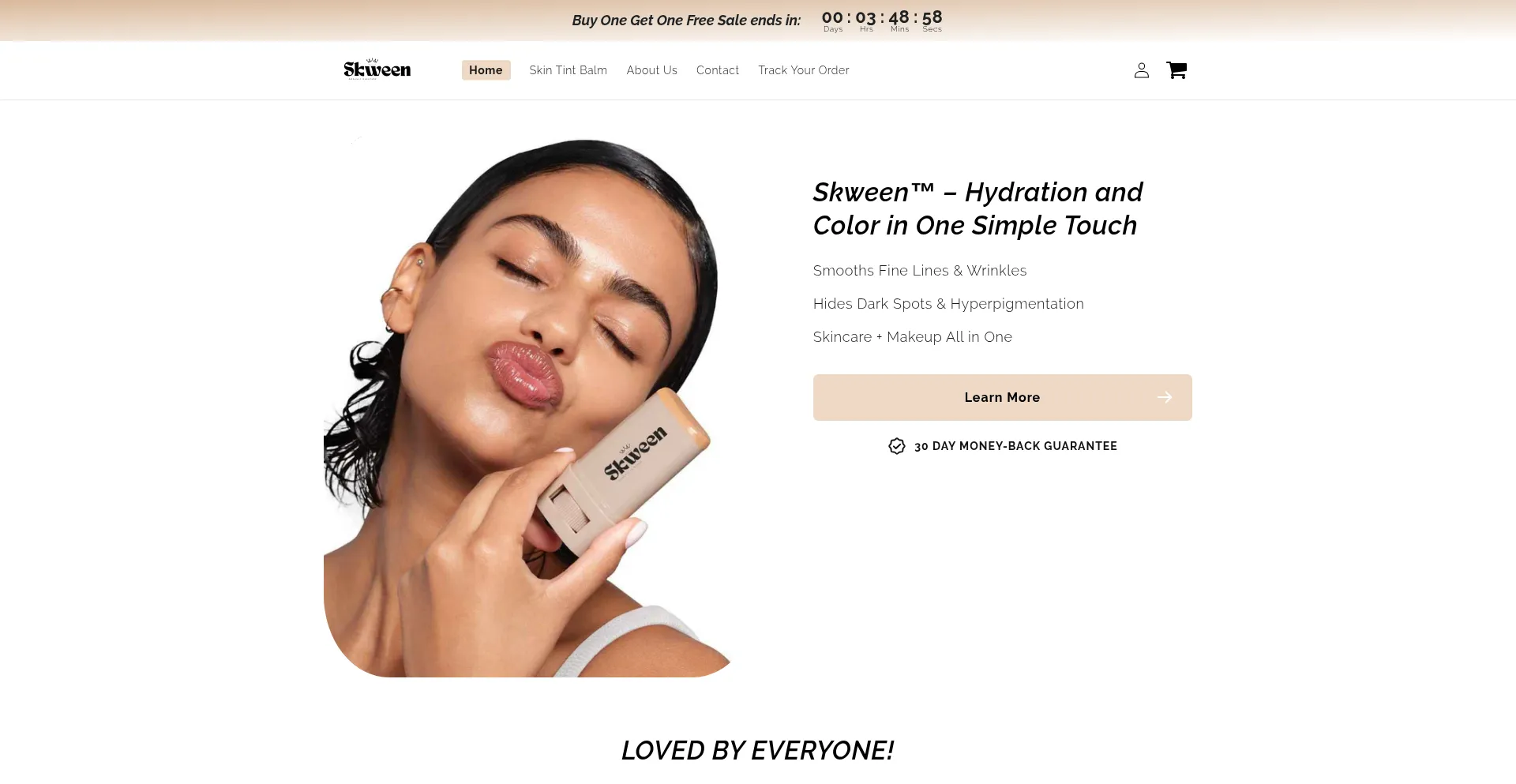 Website screenshot of Skween.com