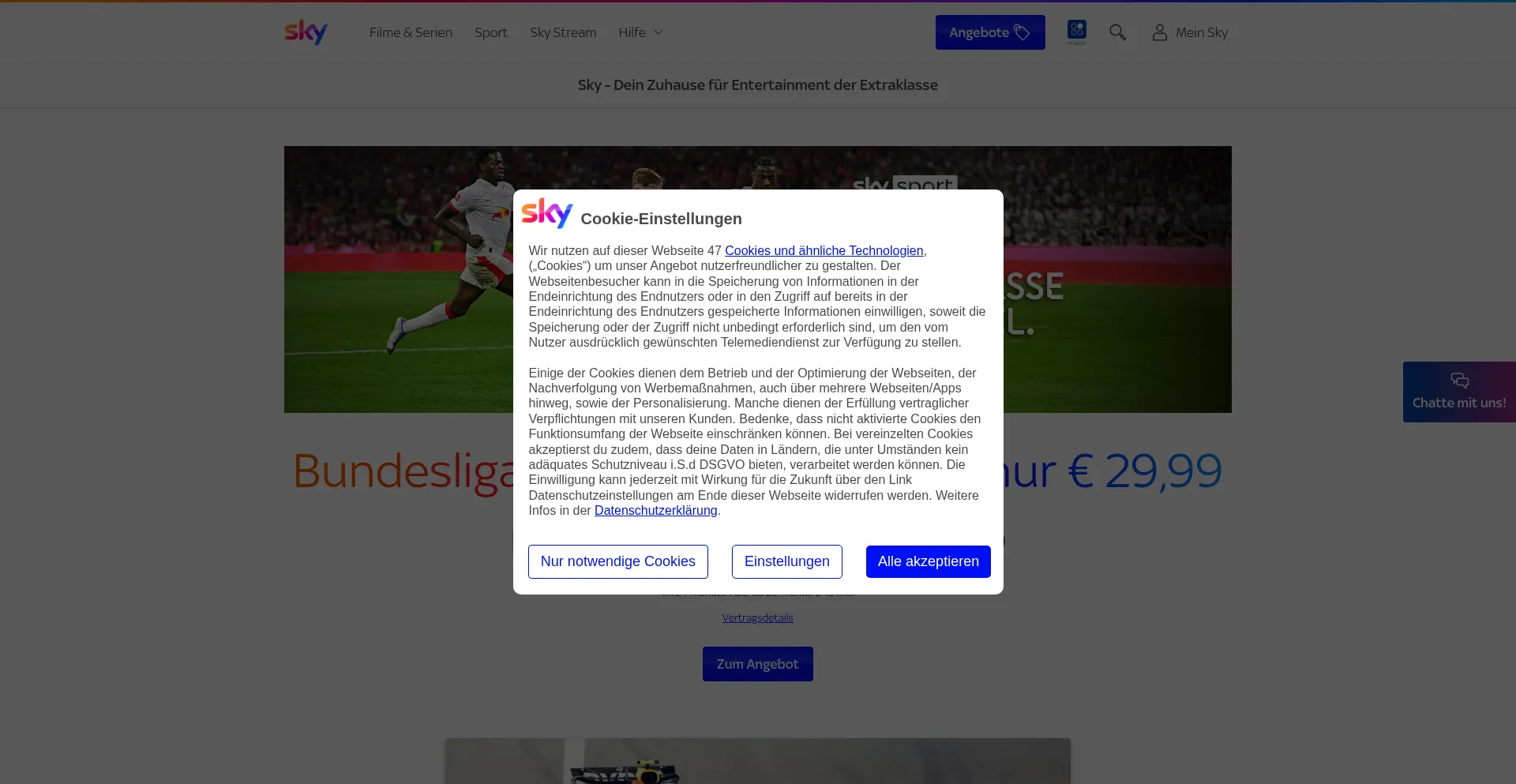 Sky.de Screenshot